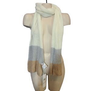 ‎Style & Co. Neutral Colorblock Knit Scarf